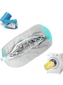 2 Peças - Saco de Lavagem de Sapatos Reutilizável - Adequado para Tênis, Sapatos de Malha, Sapatos Domésticos Preguiçosos, Multiuso para Remoção de Manchas, Anti-Deformação, Lavagem Rápida, Saco de Cuidado de Roupas para Máquina de Lavar, Sacos de Lavanderia