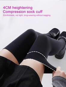 1双春秋黑白硅胶防滑加长过膝袜,女士显瘦JK袜40/50/70cm加长袜,天鹅绒大腿袜,可爱黑白猫爪防滑小腿过膝袜,百搭显瘦透气纯美学院风 - 彩色 - 查看 4