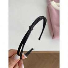 3/5PcsWomen's Skinny Leather Knot Hairband, Solid Color White/Black, Fashionable, Versatile, Elegant, High-Quality, Suitable For Daily Wear, Parties, Tying Hair, Washing Face/Bathing, Makeup, Matching Clothes, Accessories, Hairband,Hair Hoop Headbands ,Head Piece