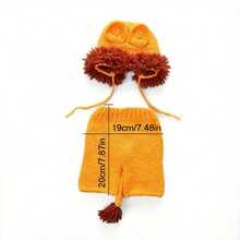 1 套新生儿摄影服装，钩针编织狮子动物风格连体衣，带帽子婴儿服装道具 - 彩色 - 查看 10