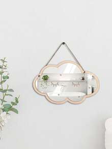 1pc- Baby Room Decoration Mirror, Cute Cartoon Deer & Rabbit Design,Cartoon DIY Wooden Mirror, Modern Five-Pointed Star Acrylic Wall Mirror Wooden Frame Hanging Mirror, Children Room Wall Decorative Creative Mirrorbaby Shower Family Decorations Gifts, Youngsters' Room, Living Room, And Home Decor, Decorative, Nordic, Youngsters's Room - Multicolor - View 4