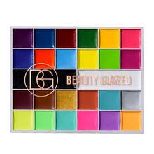 beauty glazed 26-Color Face & Body Painting Oil Paint Palette, Professional Tattoo Halloween Special Effects Party Artist Glitter Makeup Painting Set, Suitable For Children And Adults - 彩色 - 查看 3