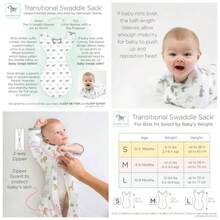 Increble saco de transicin para beb, mangas de media longitud y puos de manopla para la transicin del recin nacido al saco de dormir del beb, manta porttil, pequea, 0 - 3 meses, 6 - 14 libras, en - Large (21-24 Pound) + Pequeña cebra - Ver 1