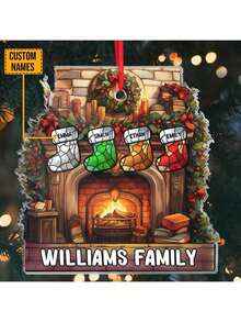 Catygift Personalisierter Name - Kamin Hängedekoration - Individualisierter dekorativer Artikel - Geschenk für die Familie - Weihnachtsbaum Ornament - Weihnachts-Memorabilia - Heim-Geschenk, Valentinstag Dekoration, Geburtstag, Abschluss - Wie gezeigt - Übersicht 9