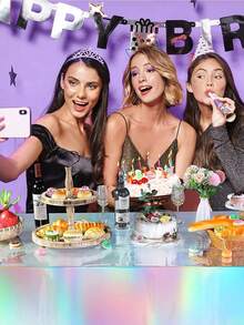 1 pezzo Tovaglia usa e getta con tema arcobaleno laser per feste di compleanno, matrimoni e altre occasioni, decorazione in pellicola di alluminio