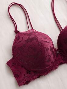 6pcs Floral Lace Underwire Bras - Precise Size Labeling, Multiple Colors Available | Underwire Support - Multicolor - View 8