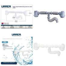 , Cspol Flexible Doble Bote sin Canasta, Trampa para Fregadero Doble, Material Plstico, 3734 - inicial - Ver 1