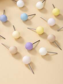 Set de 20 de cercei stud minimalisti drăguți din rășină multicoloră, cadou pentru femei, potriviți pentru purtare zilnică și de sărbători - Multicolor - Vizualizare 7