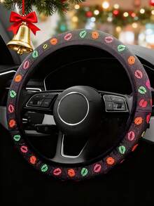 1pc Christmas Car Steering Wheel Cover, Lip Steering Wheel Cover With Santa Claus And Christmas Tree Patterns, Soft And Stretchable Protective Cover, Suitable For Most Car Models Such As Sedans And SUVs - All Season Universal Steering Wheel Cover, Car Steering Wheel Cover - Multicolor - View 14