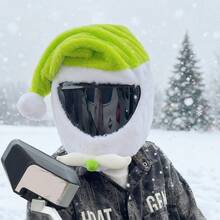 Cycling Helmet Accessories, Helmet Cover {Helmet Not Included}, Santa Hat, Christmas Gift - Green - View 3