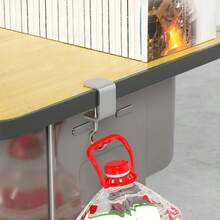 1PC 办公桌面学生书包挂钩可拆卸书包挂钩桌边免打孔承重书包活动旋转挂钩 - 銀色 - 查看 2