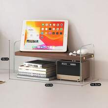 Multi-Layer Desk Organizer Rack, Tiered Shelf For Storage, Display Makeup Cosmetics, Books, Cups On Desk - Red and White - View 6