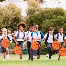 D16 PCS Basketball Party Favor Bags Ball Themed Goodie Snacks Bag Basketball Gift Bags Non Woven Gift Bags For Adults Sport Party Plies - 橘色 - 查看 5