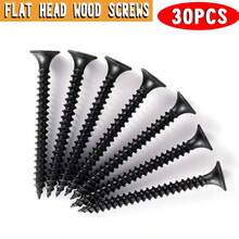 30 قطعة مسامير خشب برونزية مطلية بالإيبوكسي مقاومة للصدأ - خشنة السن، رأس مسطح، مثالية لأرضيات الأسطح والمشاريع الخشبية، بنية متينة M3.5 بالجملة - الأسود - مشاهدة 4