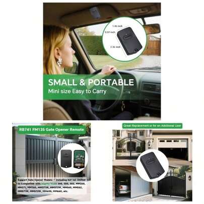 2 Mighty Mule Gate Opener Remote, FM135 RB741 Gate Remote Control Compatible With Gate Openers 3 Position 9 Dip Switches MM371W MM572W Etc 318MHz