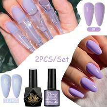 FTMY Fashionable, Casual Convenient Peel-Off 7ml 2PCS Transparent Color, Colorful Glitter Gel Nail Polish.A Perfect Small Gift For Girls, Wives And Girlfriends On Halloween, Christmas And Valentine's Day. Suitable For Parties, Gatherings And Outdoor Trips, It Is A Must-Have For Taking Photos. Multiple Colors Are Available For You To Choose From. - 紫羅蘭色 - 查看 10