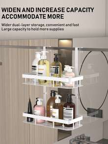 1pc Of Wall-Mounted Storage Rack For The Bathroom, Designed For Holding Shower Items, Bathrobes, And Towels, Also Suitable For Kitchen And Home Organization.