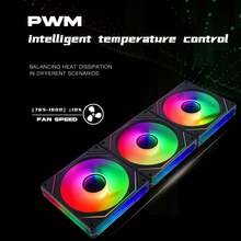 XFENGX-Fan 6-Pro ARGB炫彩12cm温控PC机箱风扇，有效降噪，增强散热美观，风冷散热 - 黑色正向出風 - 查看 4