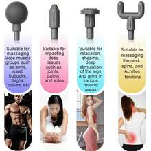 Mini Fascia Pistole Tragbare Massagepistole 4 Ersatzköpfe Körper Rücken Fitness Tiefengewebe Muskel Percussion 6-Gang einstellbar Ultra lange Ausdauer Vibrationsmassagegerät