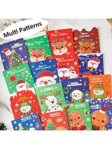 10/30/50 Mini Cuadernos de Navidad - Varios diseños navideños, incluyendo Papá Noel, muñecos de nieve, renos, etc. - Papel de líneas, regalos para fiestas de Navidad y relleno de calcetines, decoraciones navideñas, cuadernos de Navidad, notas de Navidad, mini cuadernos, útiles escolares, diarios/cuadernos, suministros de papelería (colores surtidos enviados)
