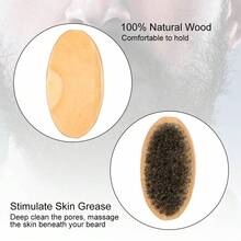 Set de Cepillo y Peine de Barba de Madera para Hombres con Cabello Grueso - Tamaño Pequeño - Multicolor - Ver 7