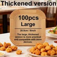200/100/50pcs Air Fryer Liners, Non-Stick Paper Sheets For Baking, Roasting & Microwave - Easy Clean, Individual Paper For Healthier Cooking - Hotel & Commercial Use