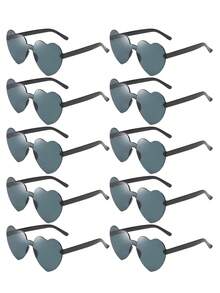 12副无框心形眼镜，时尚心形眼镜，款式多样，透明绿色，适合派对礼品，是泳池派对、海滩派对和夏季派对的完美之选 - 彩色 - 查看 28