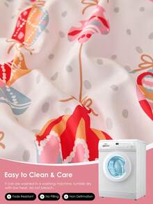 1件圣诞彩色球印花床笠，适用于9英寸至12英寸厚的床垫，柔软、抗皱、透气，适合所有尺寸的床，可机洗。时尚的圣诞装饰床笠，卧室和宿舍必备，通过Oeko-Tex认证 - 彩色 - 查看 7