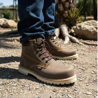 Botas Industriales PLEG WORKING de Piel con Suela Antiderrapante para Hombre y Mujer – Estilo y Resistencia