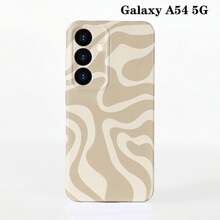 1pc Minimalist Asymmetrical Patchwork Pattern Glossy Hard Shell Phone Case, Suitable For IPhone 11/12/13/14/15/16 Pro Max