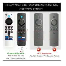 2 Pcs Silicone Cover Compatible With Fire Stick Remote, Protective Case Compatible With Alexa Fire TV Remote 4K Replacement , Compatible With Firestick Remote Skin Sleeve, AntiSlip, Glow Green In The Dark Insulation,Galentines,Puppy,Carnival,Party Decorations,Kitchen Decor,Household Items - Luminous Green + Luminous Purple - View 5