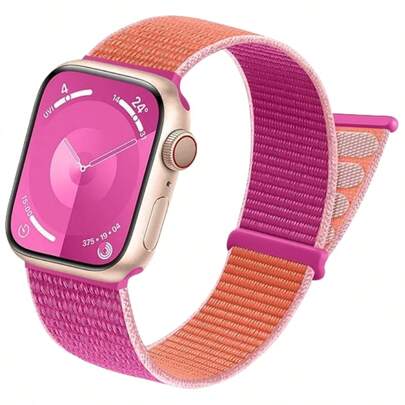 1pc Breathable Nylon Sport Elastic Band For Apple Watch, Adjustable, Lightweight, Comfortable, Fits Series 10/9/8/7/6/5/4/3/2/1/SE/Ultra, Size 38mm To 49mm