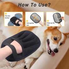 2只装宠物毛发去除手套，五指静电美容工具，适用于猫狗，可重复使用，神奇毛发去除器，适用于家具、汽车、沙发和衣物，宠物必备美容用品