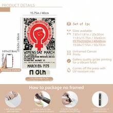1 pieza Póster de lienzo, reimpresión del póster de un mitin político, póster del Día de la Mujer de marzo de 1975, arte de pared para sala de estar, decoración de pared para dormitorio, decoración del hogar, acentos de pared, arte de pared, decoración de pared, decoración de otoño, acentos de pared, decoración de habitación, moderno, citas