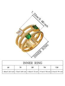 3pcs/Set Elegant Cubic Zirconia Stacking Rings, Suitable For Women's Wedding, Party Wear And Holiday Gifts - Gold - View 6