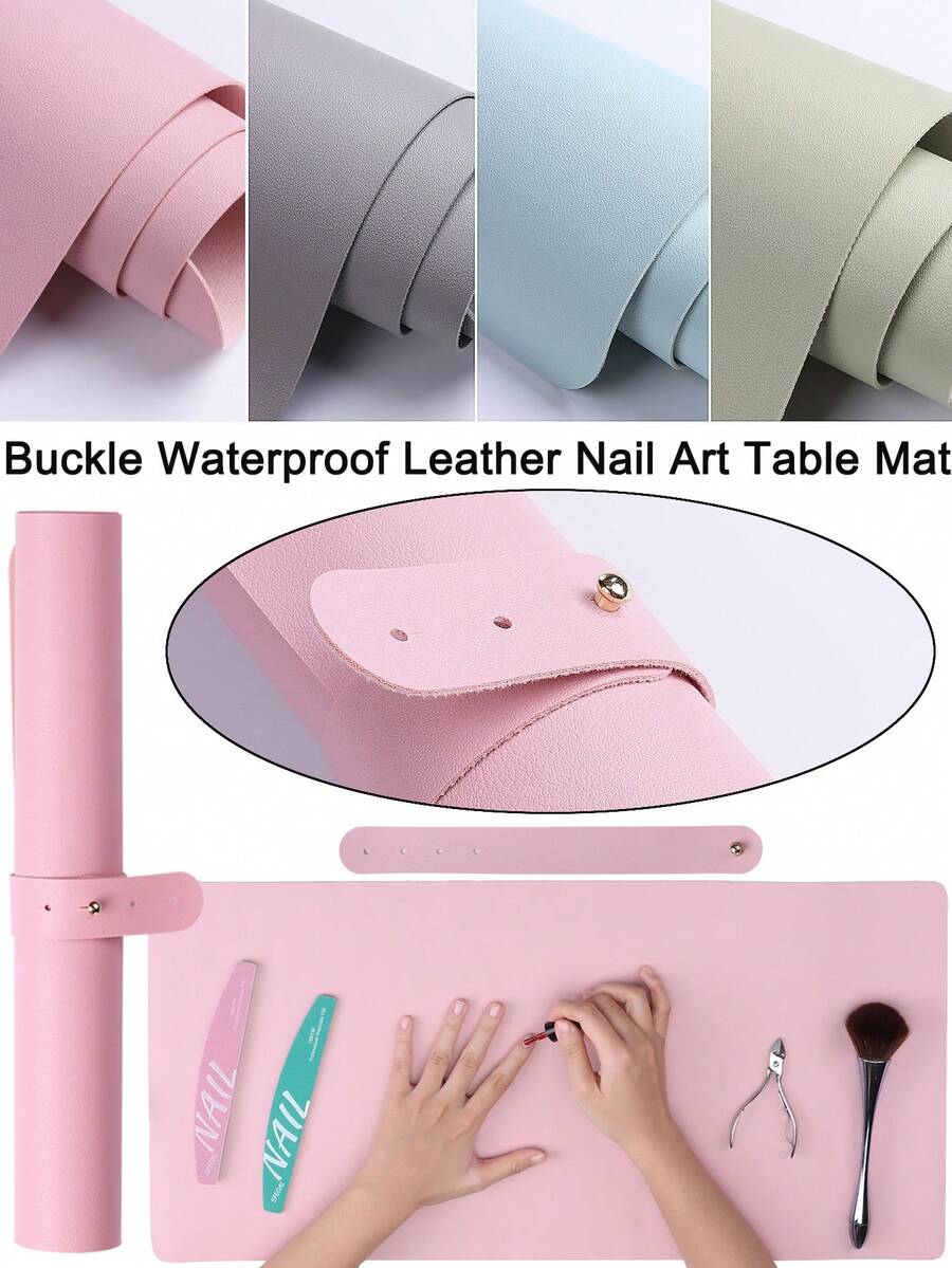 6 Colors Foldable Multi-Purpose Nail Art Table Mat,Soft Microfiber Leather, Waterproof And Stain-Resistant, Nail Art Cleaning Table Mat,Suitable For Professional Nail Salons And Home Use - Multicolor - View 1