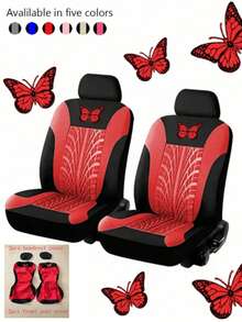 Juego de 9 piezas de fundas para asientos de coche para todas las estaciones - Tela de poliéster texturizada con relieve diagonal antideslizante para asientos delanteros y traseros - Fácil de instalar y limpiar - Adecuado para una variedad de modelos de coche, incluyendo sedán, SUV, etc. - Multicolor - Ver 20