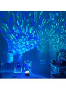 1 pieza Proyector de olas - Alimentado por USB con efecto de olas, control remoto, ajustable, crea ambiente de olas oceánicas, adecuado como juguete, regalo, presente de cumpleaños, para sala de juegos, dormitorio, sala de estar, decoración de fiesta