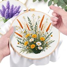 1 Set Kit de bordado para principiantes, incluye patrón de punto de cruz impreso, hilos, aro de bordado, agujas, instrucciones, kit de manualidades DIY de 7.87x7.28in, regalo ideal para Halloween, Acción de Gracias, San Valentín, Navidad, Cumpleaños