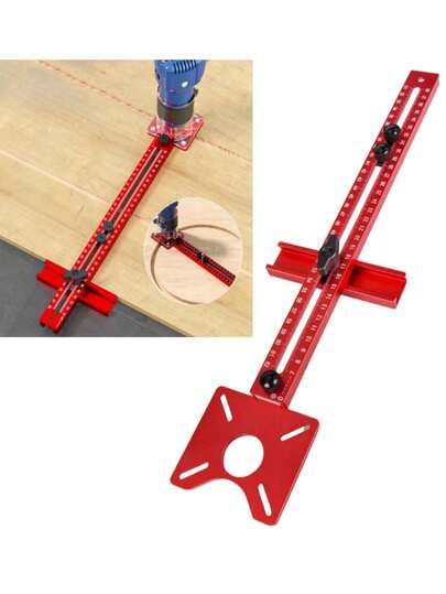 Multi Functional Woodworking Milling Machine Fixture Adjustable Circular Groove And Hole Opener Aluminum With Adjustable Groove Bracket Woodworking Cutting And Milling Circular Auxiliary Tool For DIY Wood Projects