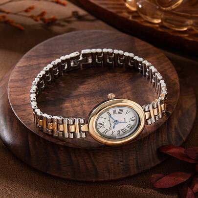 xinyunkou New Vintage Oval Gold-Tone Luxury Quartz Bracelet Watch For Women