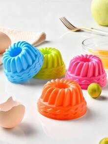 12个装硅胶南瓜玛芬杯模具，慕斯巧克力蛋糕布丁果冻模具，小型烘焙工具。家用蒸烤不粘圆形硅胶烤盘。硅胶蛋糕模具，带凹槽硅胶模具，DIY烘焙蛋糕模具，适用于蛋糕、果冻、面包、巧克力、果酱等。 - 彩色 - 查看 6