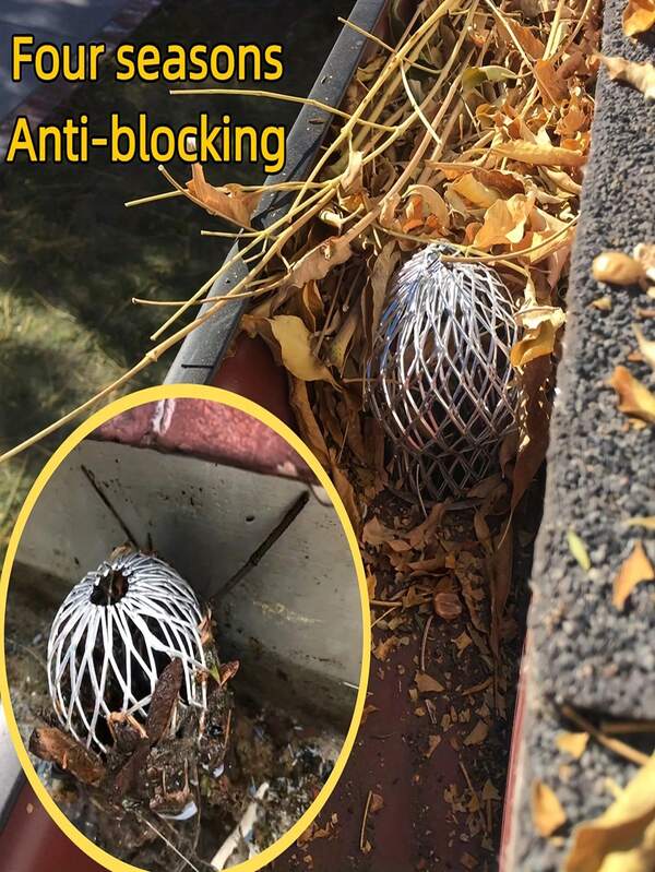 1 pieza Filtro de hoja anti-obstrucción, Cubierta de drenaje resistente a la oxidación, Interceptación de hojas altamente efectiva, Adecuado para bajantes de techo/desagües de piso de jardín, Cubierta protectora de tuberías exteriores, Accesorios de plomería exterior, Ajuste universal