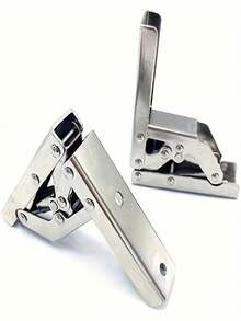 90 Degree Folding Table Hidden Hinge Long Rectangular Flip-Up Cabinet Door Hinge 180 Degree Flat Open Hinges Hardware Accessories - Silver - View 8