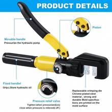 Manual Hydraulic Crimping Tool - Adjustable Pressure For Different Wire Sizes, Ergonomic Grip To Reduce Fatigue, Ideal For Home Electrical Repairs, Auto Wiring & Hobby Projects - Yellow - View 7