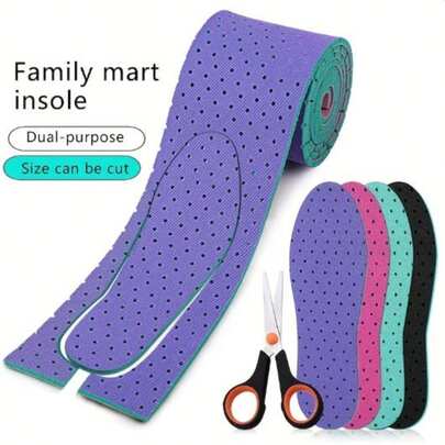 Semelles intérieures de chaussures en mousse à découper soi-même, absorbantes, antidérapantes, fines. Convient aux femmes, hommes et enfants. Doux et confortable