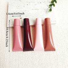 1/5支装 10毫升空PE塑料粉棕色唇彩管唇油容器软挤压管透明润唇膏管带蝴蝶结球钥匙扣，价格实惠，适合作为圣诞礼物、化妆品、化妆工具、廉价商品、礼品、女士礼品、圣诞礼物、赠品、旅行用品、旅行必备品。 - 彩色 - 查看 9