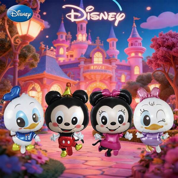 Disney 4 PIEZAS Globos oficialmente con licencia de Disney Mickey, Minnie, Donald, Daisy, en estilo de dibujos animados lindos, decoración multicolor de globos de papel de aluminio para carnaval, fiesta, fotos, suministros de fiesta, regalos de Navidad y cumpleaños