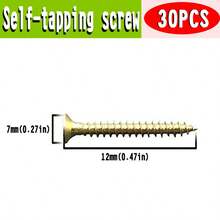 براغي خشب برونزية مطلية بالإيبوكسي مقاومة للصدأ M3.5 بكميات كبيرة - خشنة السن، رأس مسطح، مثالية لأرضيات الأخشاب والمشاريع الخشبية والبناء - الذهبي - مشاهدة 6