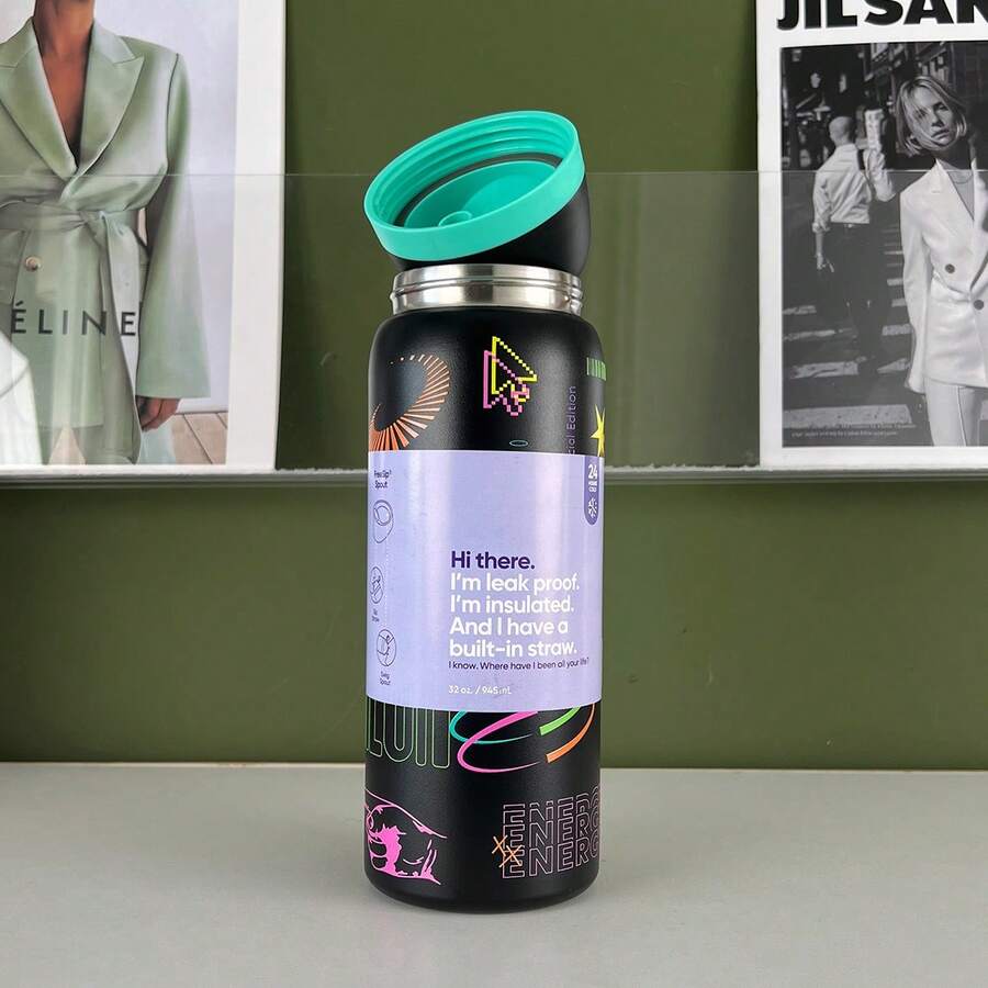 24OZ/32OZ/40OZ-OwalaCup Good Egg Vacuum Flasks & Thermoses Water Bottle Drinkware Thermo Tumbler Stainless Steel Thermal Mug Original Cold Hot,Compatible With Insulated Stainless Steel Water Bottles. This Water Bottle Features A Double-Layer Vacuum Insulation Design, Making It A High-Quality Summer Drinking Utensil. It Is Easy To Carry And Suitable For Outdoor Camping, Hiking, Car Trips, Or Travel. It Is An Excellent Gift Choice. It Is A Sports Water Bottle, Designed Specifically For Water Drinkers. It Is Very Suitable For Outdoor Picnics, Summer Activities, Outdoor Adventures, Camping, Gyms, Dormitories, Yoga, Car Rides, Office Commutes, Teachers, Graduation Gifts, Teacher Gifts, Mother's Day Gifts, Birthday Gifts. It Is Very Suitable For Drinking Water, Iced Tea Or Coffee, Cold Drinks And Hot Drinks. - Ngón tay đen 32OZ - Xem 1